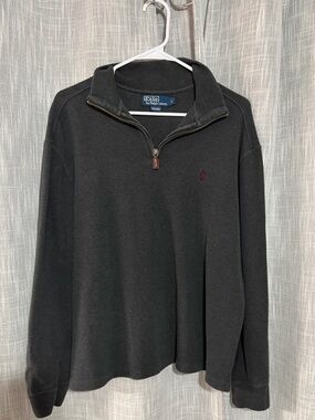 Polo Ralph Lauren Sweater 1/4 Zip Pullover 100% Cotton Gray Men’s Large Pony